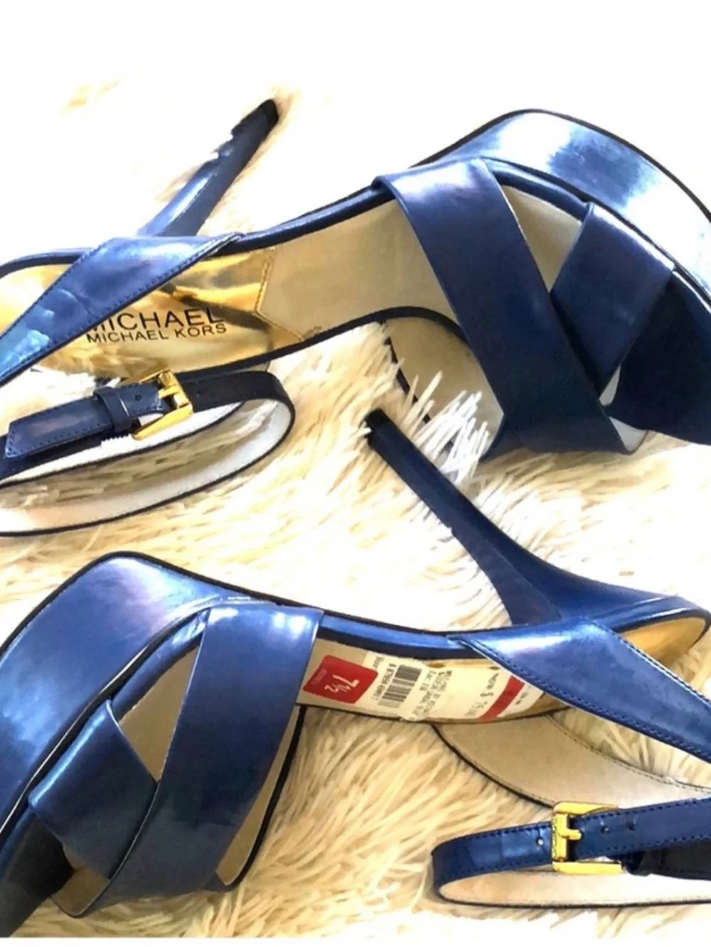 💙Michael Kors💙Blue Platform🔥High Heel Sandals with Ankle Strap